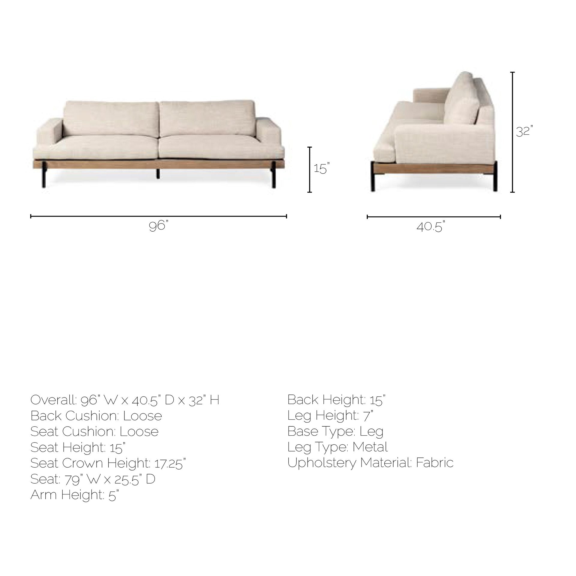 Mercana Colburne Premium Fabric Three Seater Sofa
