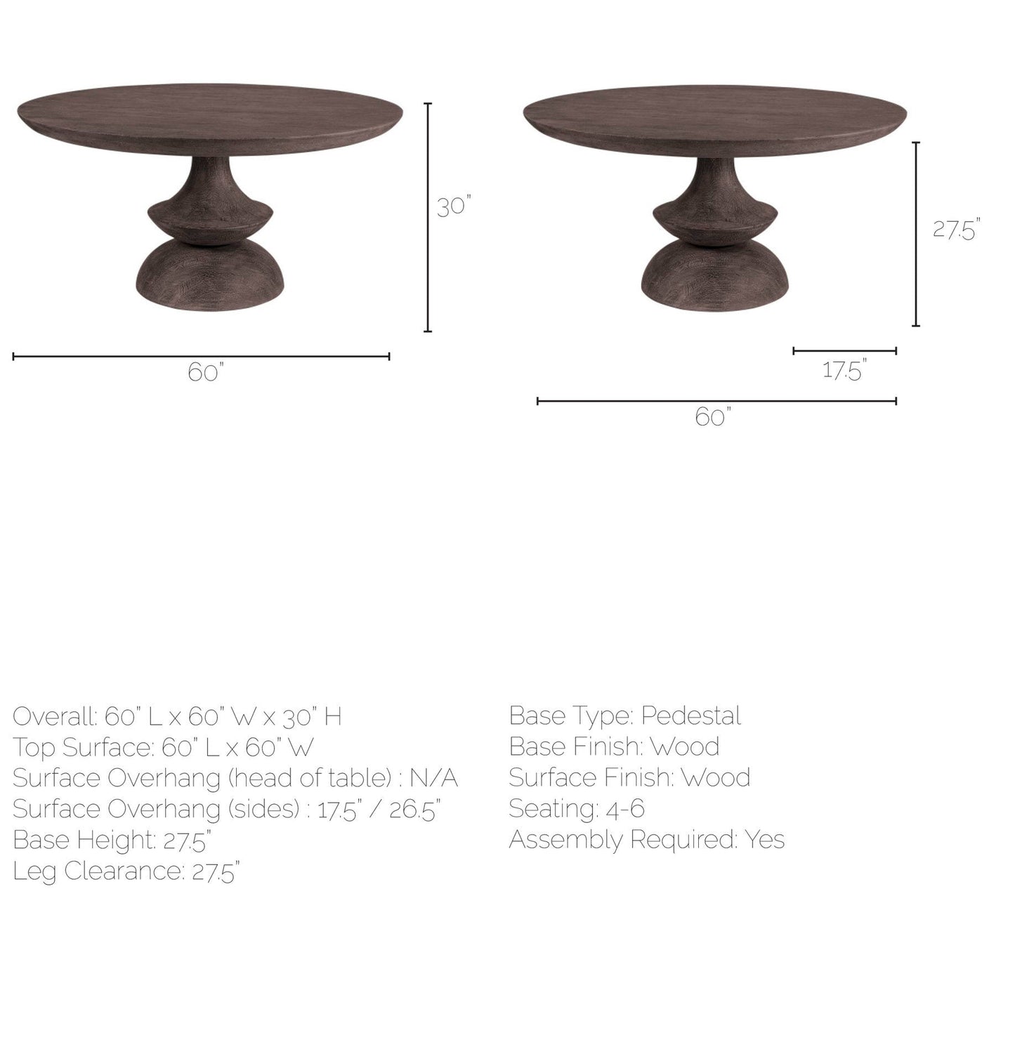 Mercana Crossman Wooden Round Dining Table