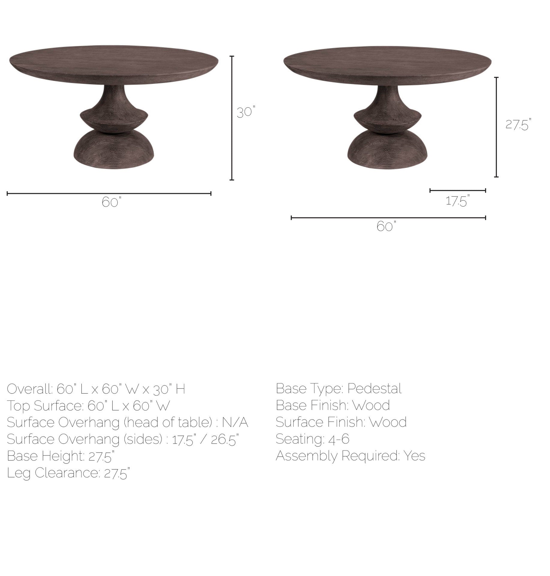 Mercana Crossman Wooden Round Dining Table