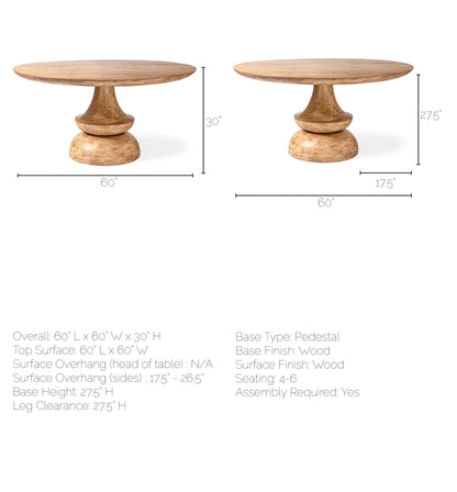 Mercana Crossman Wooden Round Dining Table