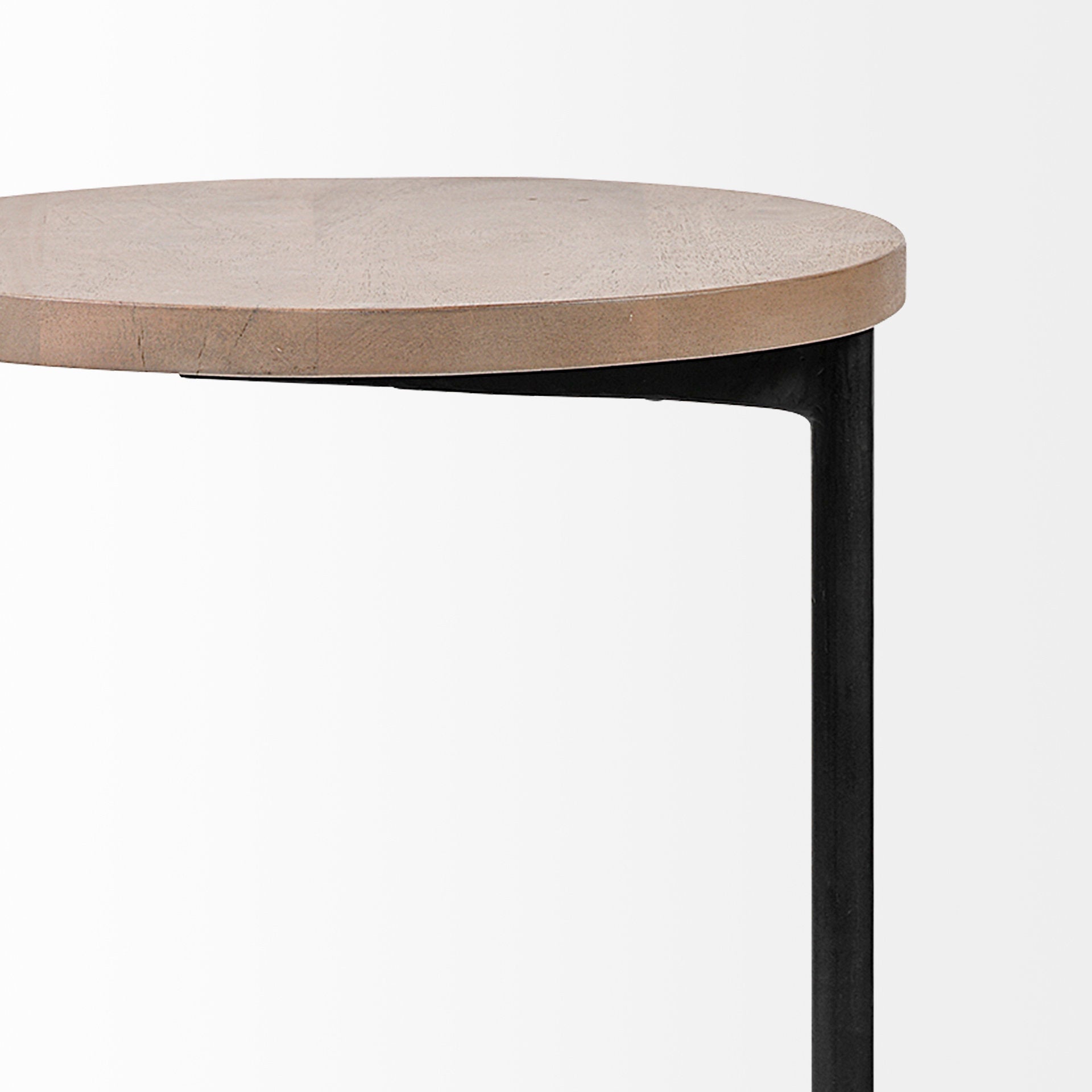 Mercana Ballatine Wood Top Round Accent Table