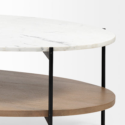 Mercana Larkin Marble Top Oval Coffee Table