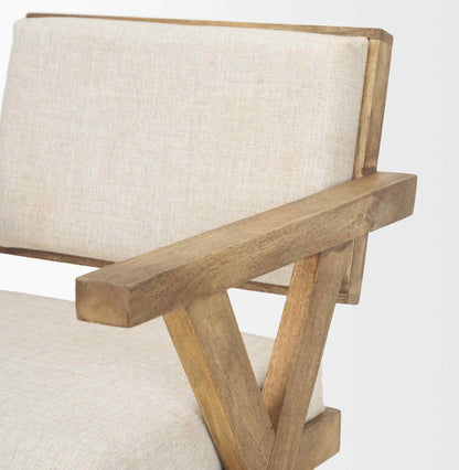 Mercana Topanga Cream Fabric Dining Chair (Set of 2)