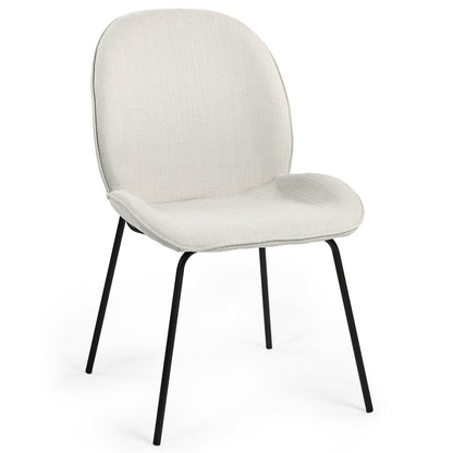 Mercana Inala White Fabric Dining Chair (Set of 2)