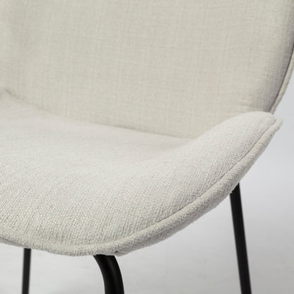Mercana Inala White Fabric Dining Chair (Set of 2)