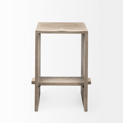 Aida Wooden Light Brown Barstool