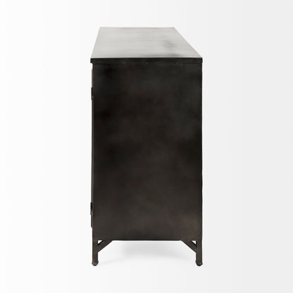 Poppy Glass Door Black Accent Cabinet