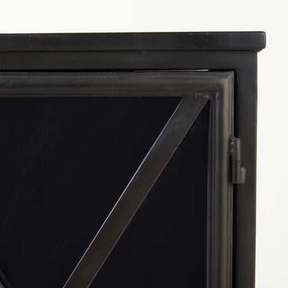 Poppy Glass Door Black Accent Cabinet