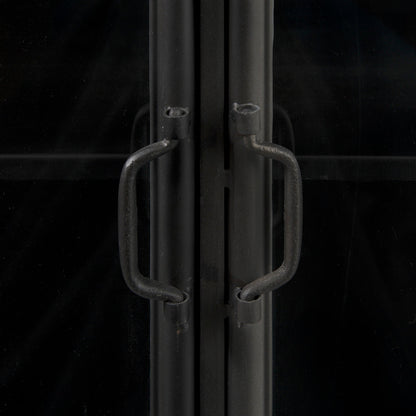 Poppy Glass Door Black Accent Cabinet