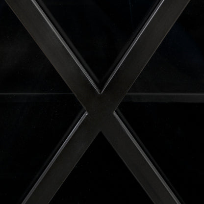 Poppy Glass Door Black Accent Cabinet