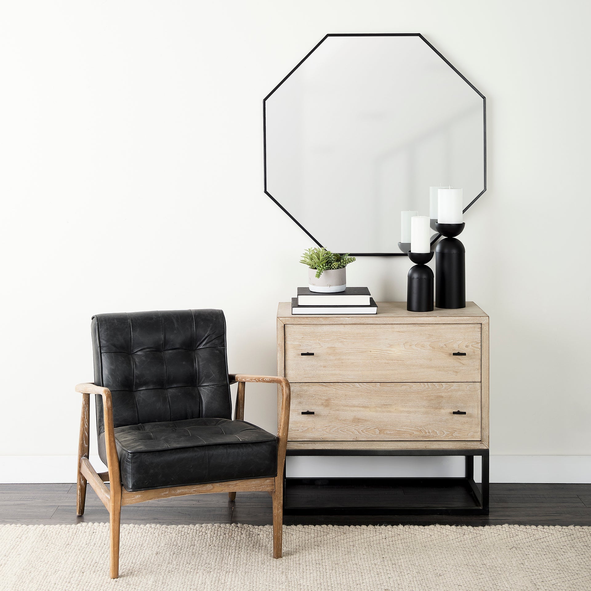 Mercana Ciara Two Drawers Wooden Accent Cabinet
