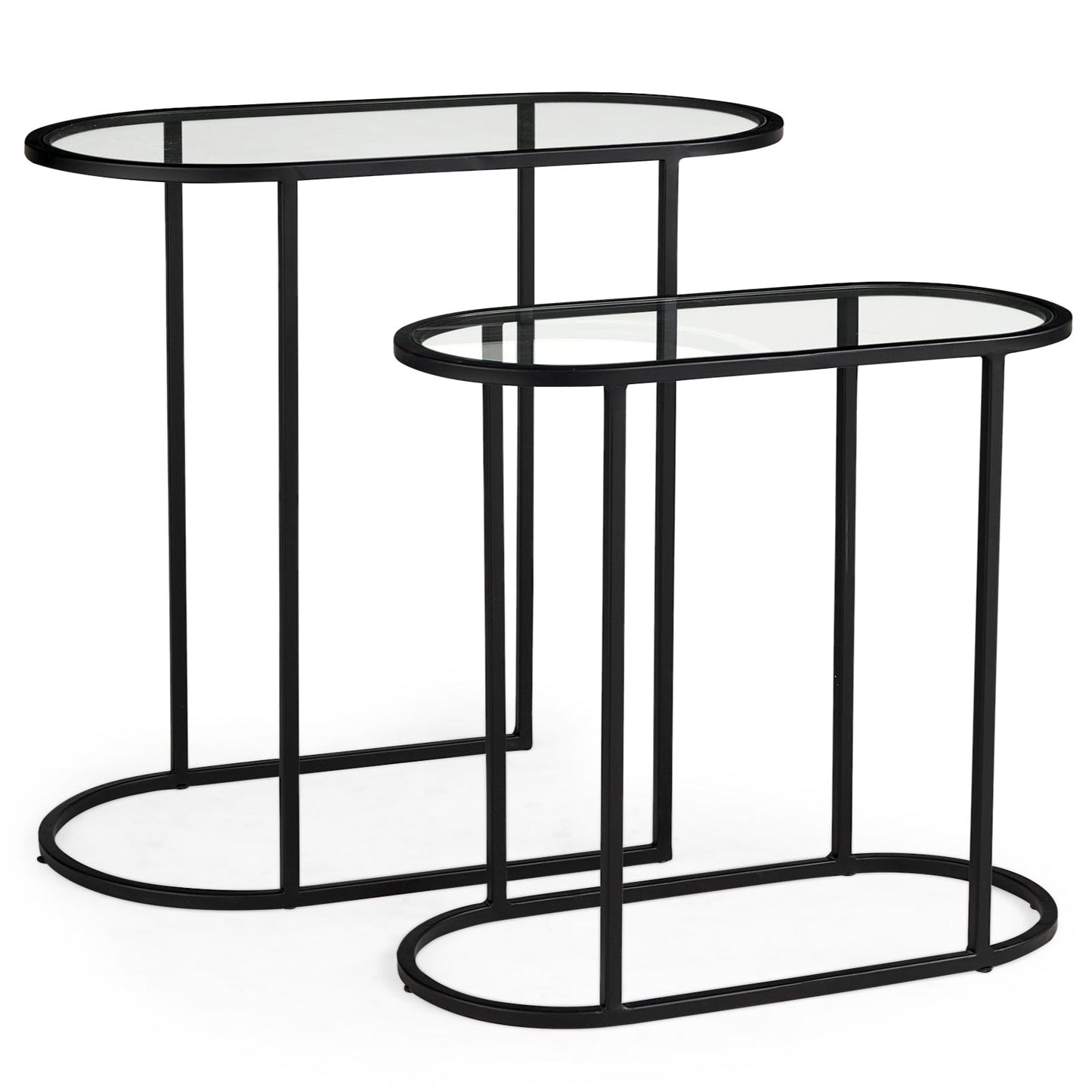 Mercana Celine Black Metal Frame Nesting Table (2PC)