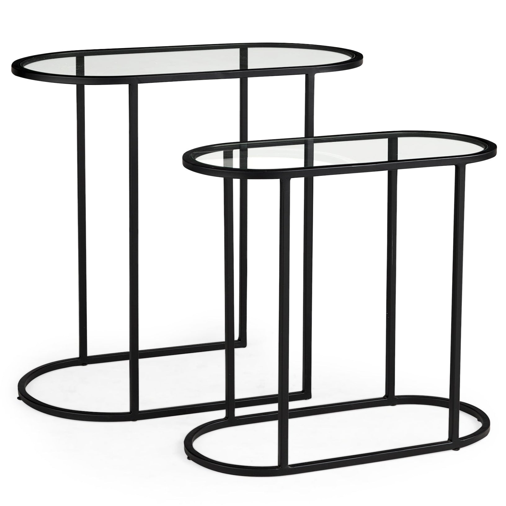 Mercana Celine Black Metal Frame Nesting Table (2PC)