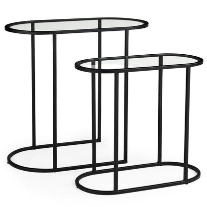 Mercana Celine Black Metal Frame Nesting Table (2PC)