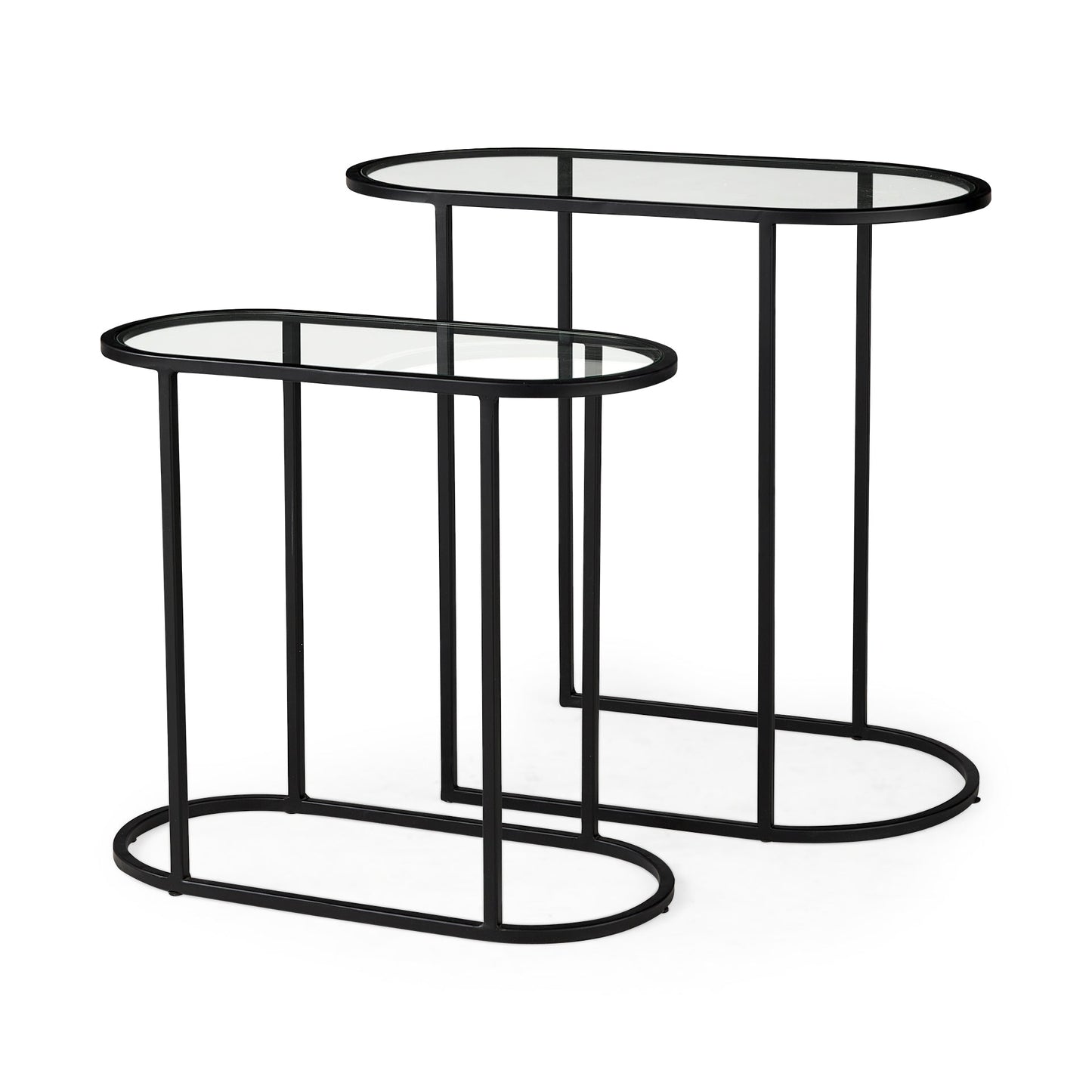 Mercana Celine Black Metal Frame Nesting Table (2PC)
