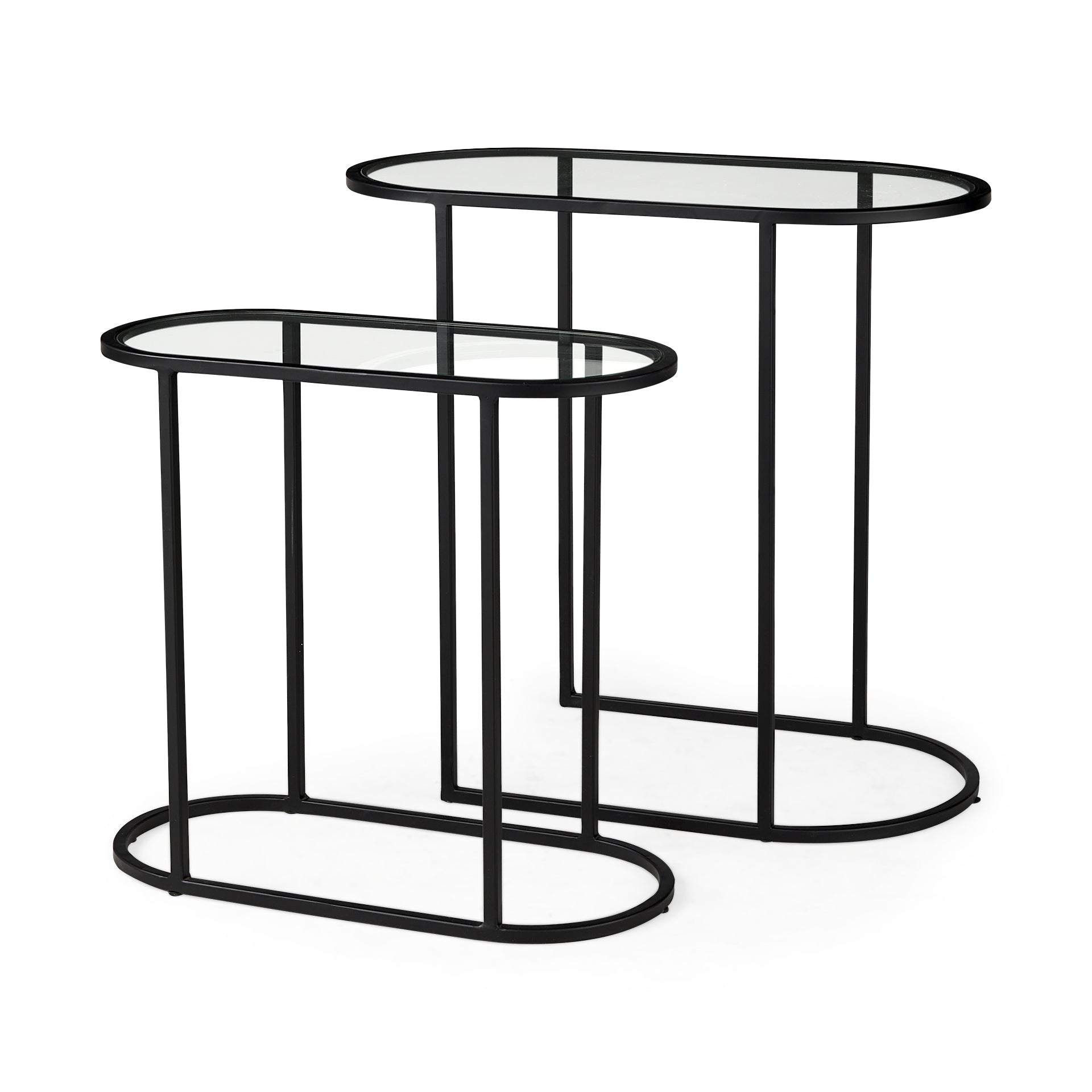 Mercana Celine Black Metal Frame Nesting Table (2PC)