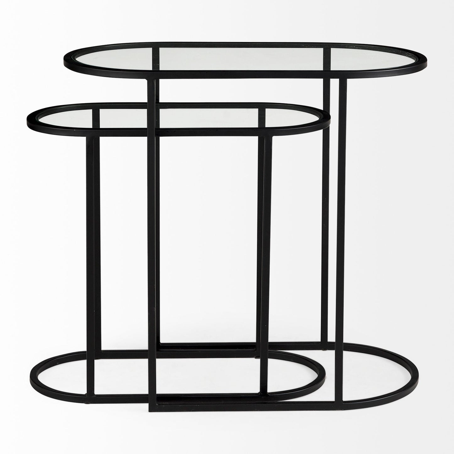 Mercana Celine Black Metal Frame Nesting Table (2PC)