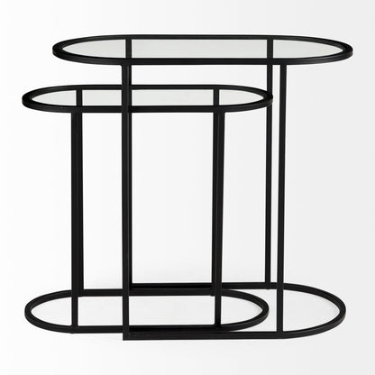 Mercana Celine Black Metal Frame Nesting Table (2PC)