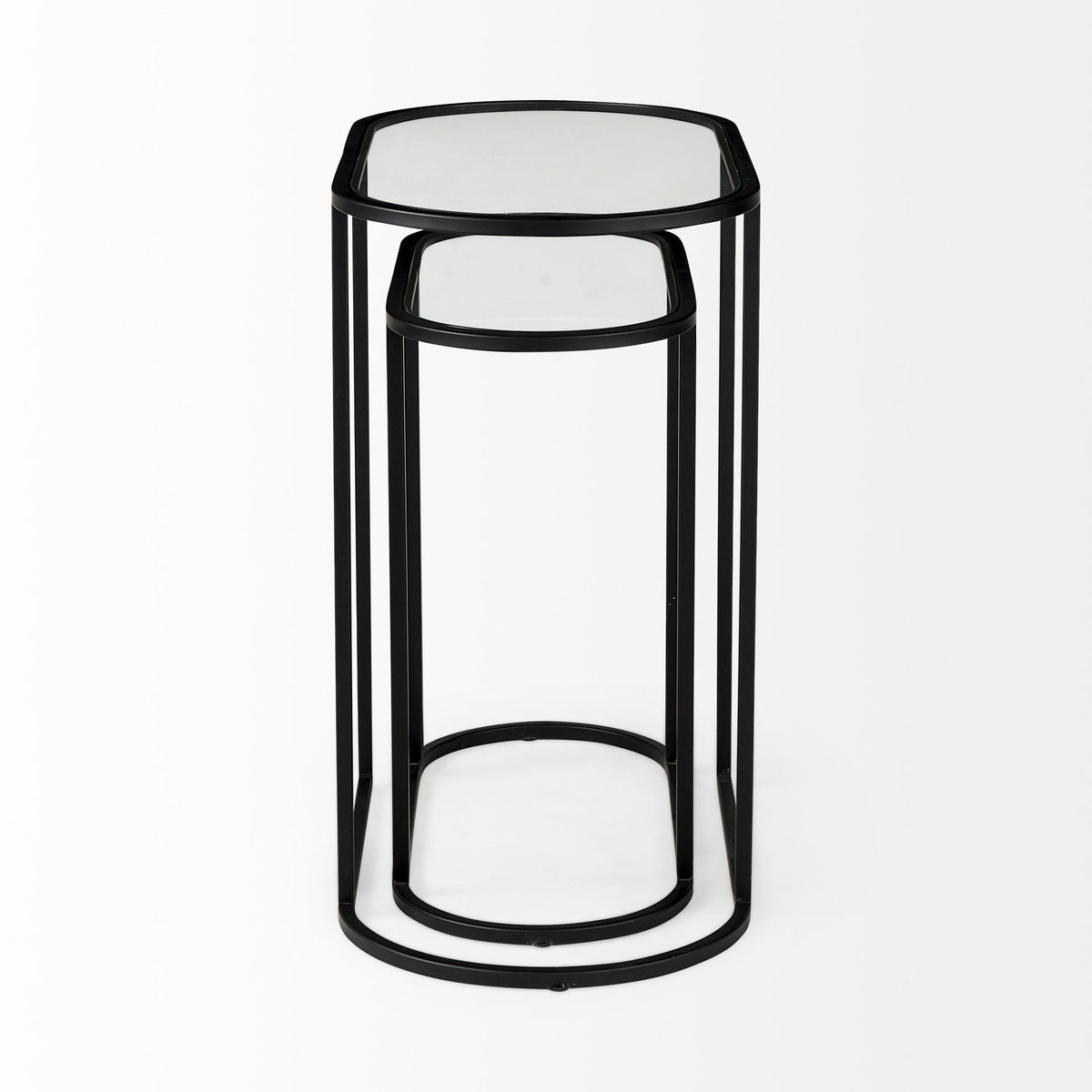Mercana Celine Black Metal Frame Nesting Table (2PC)