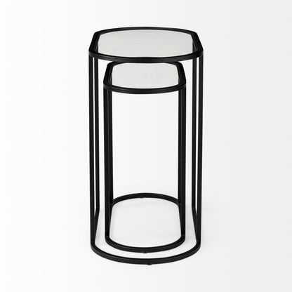 Mercana Celine Black Metal Frame Nesting Table (2PC)