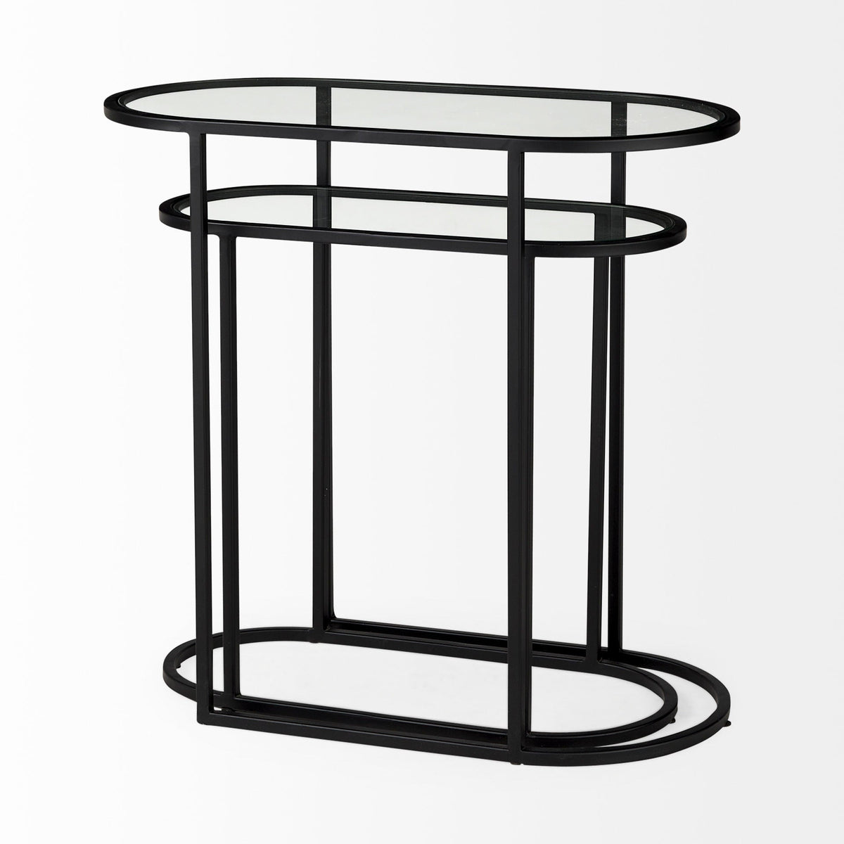 Mercana Celine Black Metal Frame Nesting Table (2PC)