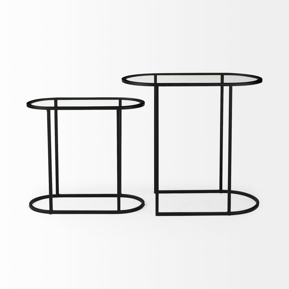 Mercana Celine Black Metal Frame Nesting Table (2PC)