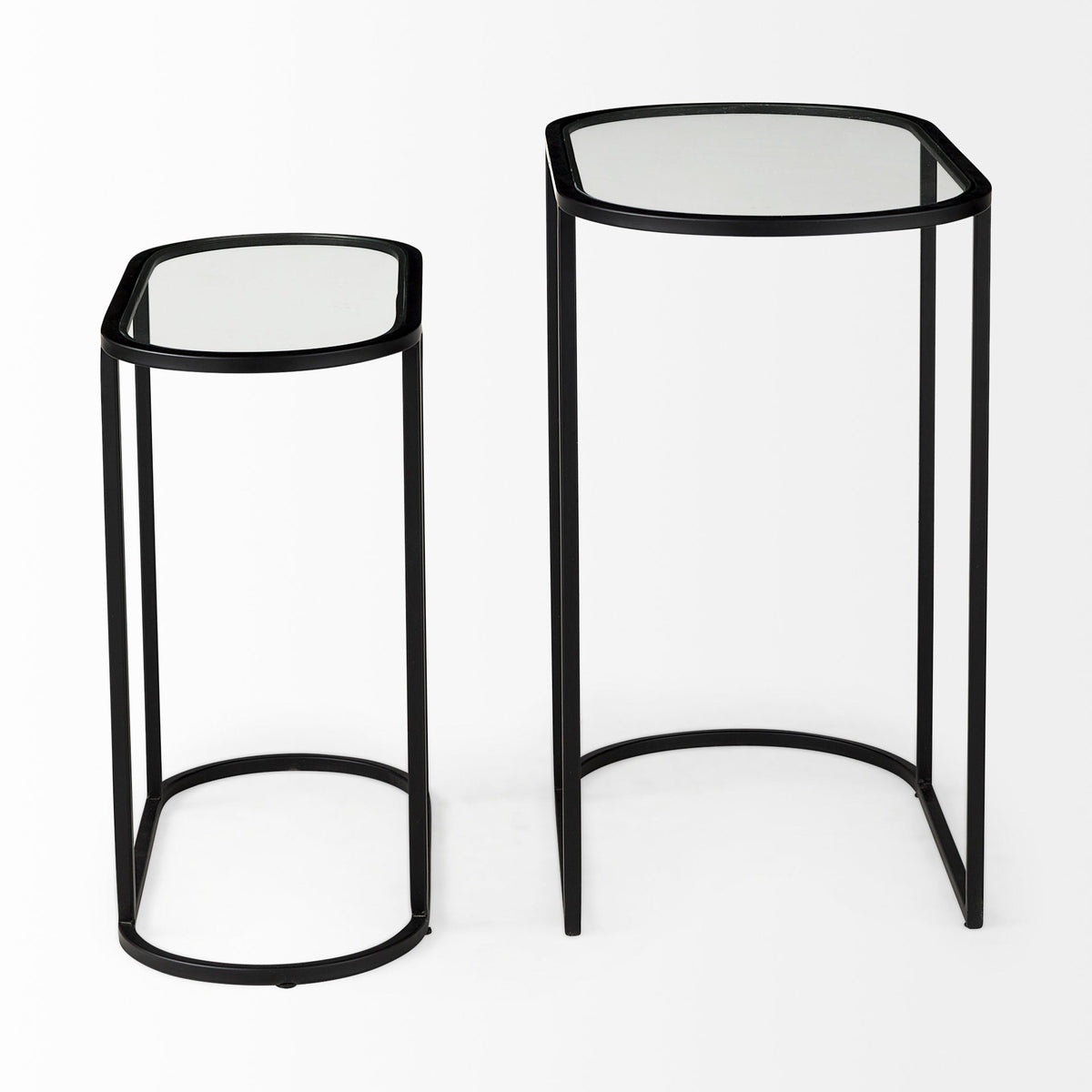 Mercana Celine Black Metal Frame Nesting Table (2PC)