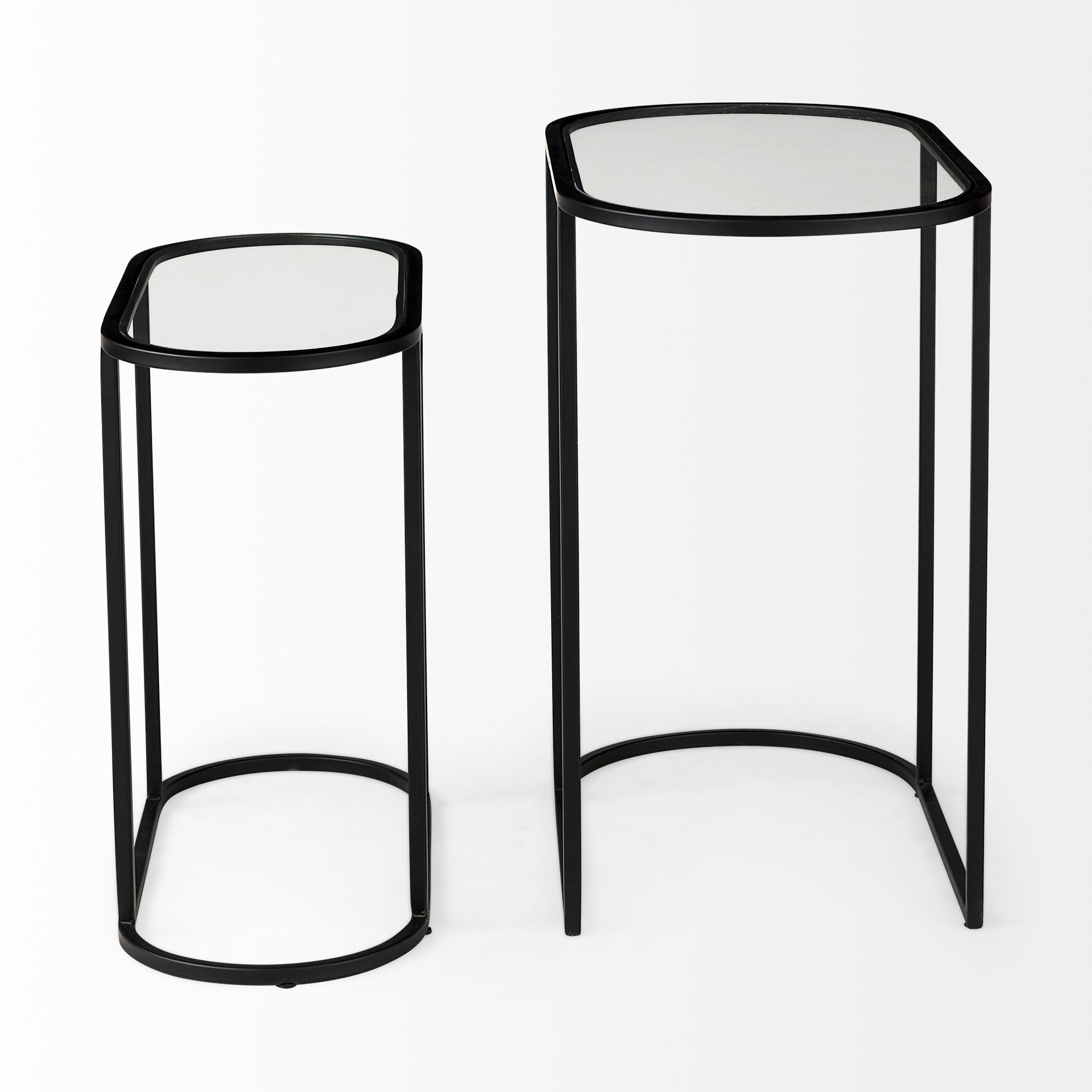 Mercana Celine Black Metal Frame Nesting Table (2PC)