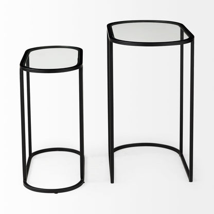 Mercana Celine Black Metal Frame Nesting Table (2PC)