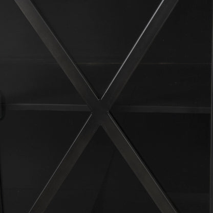 Poppy Glass Door Black Sideboard