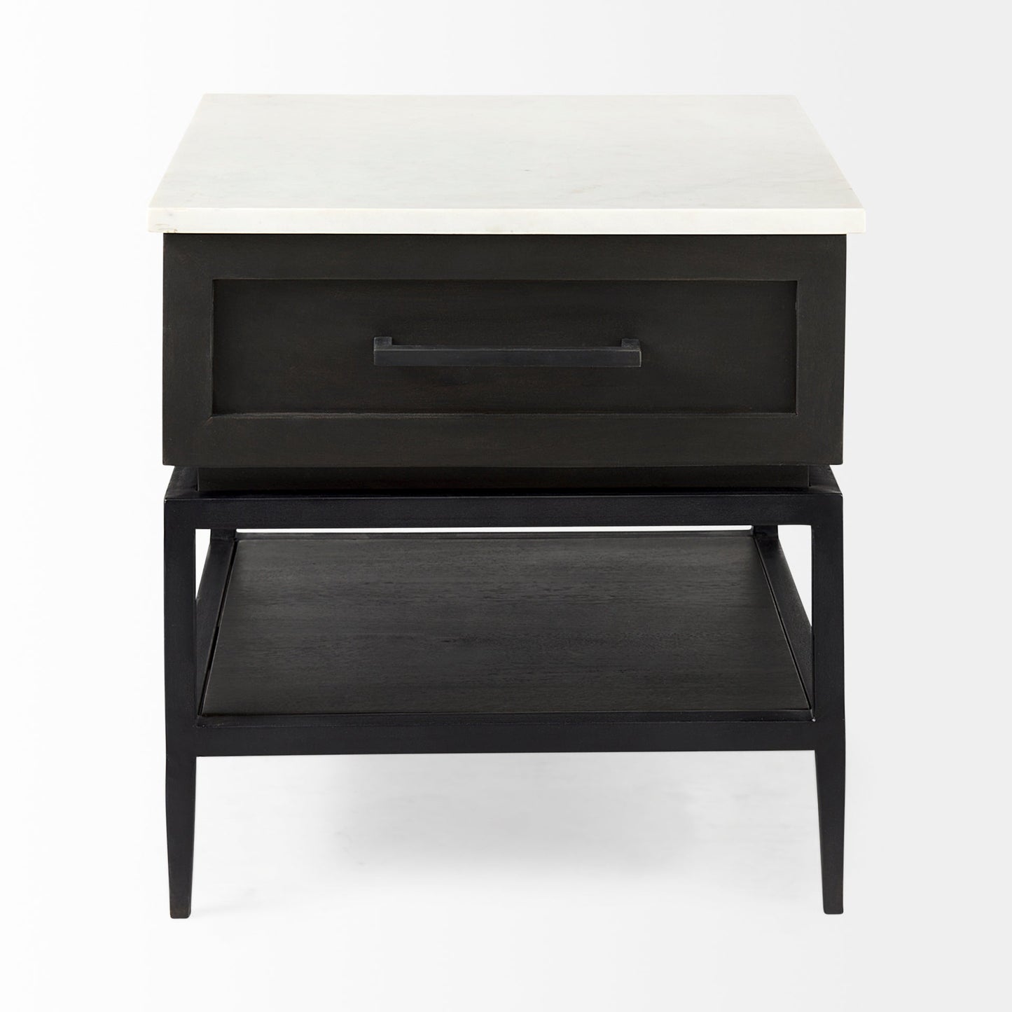 Mercana Divina White Marble Top Side Table