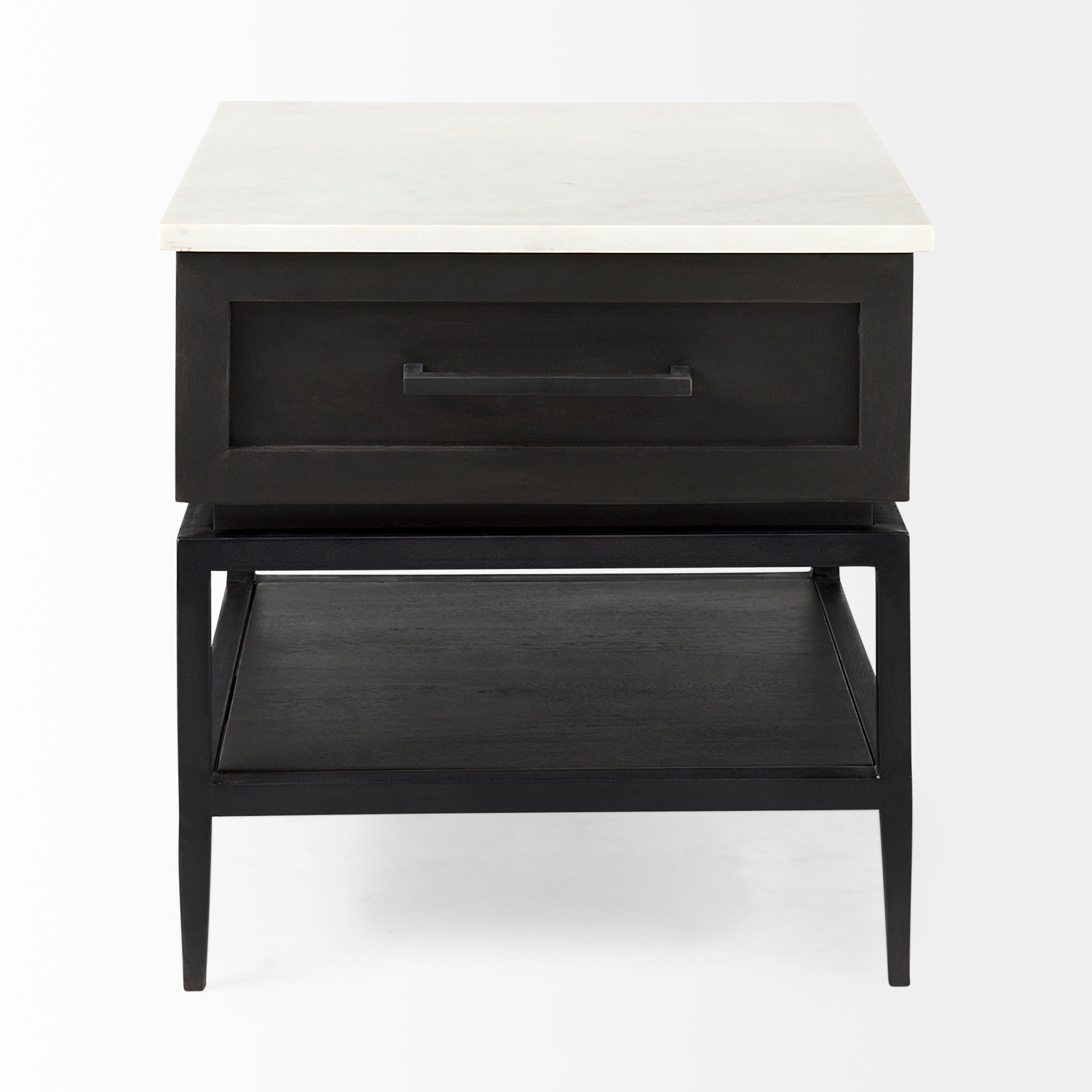 Mercana Divina White Marble Top Side Table