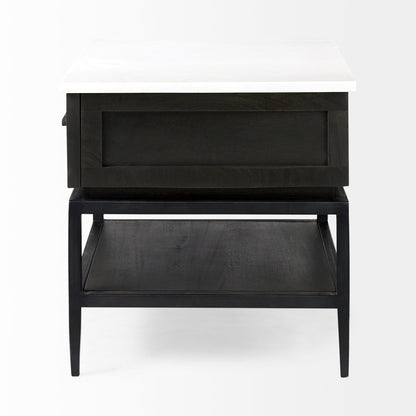 Mercana Divina White Marble Top Side Table