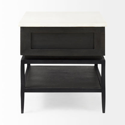Mercana Divina White Marble Top Side Table