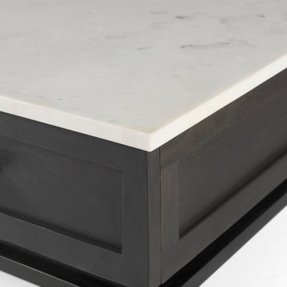 Mercana Divina White Marble Top Side Table