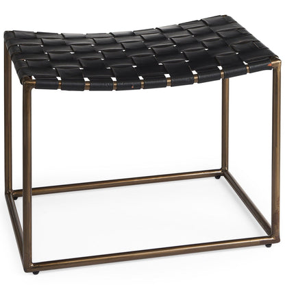 Clarissa Woven Leather Stool