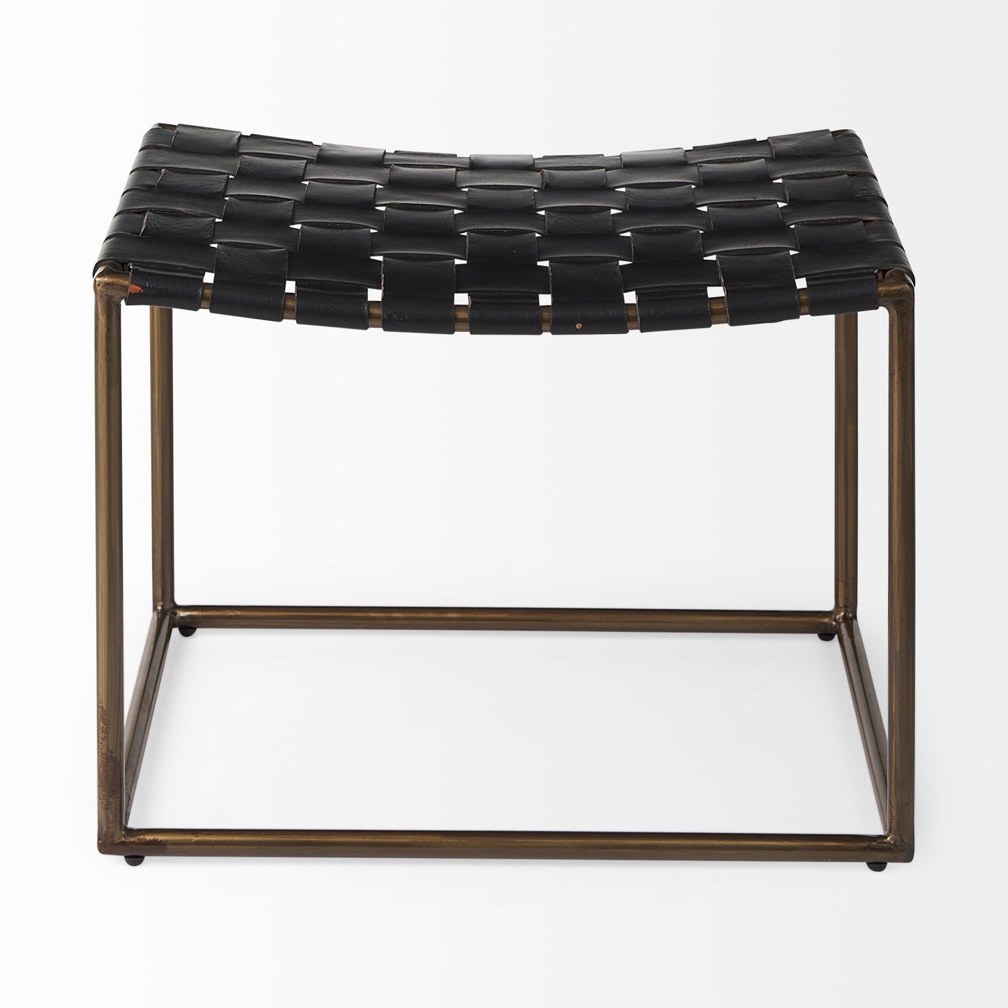 Clarissa Woven Leather Stool