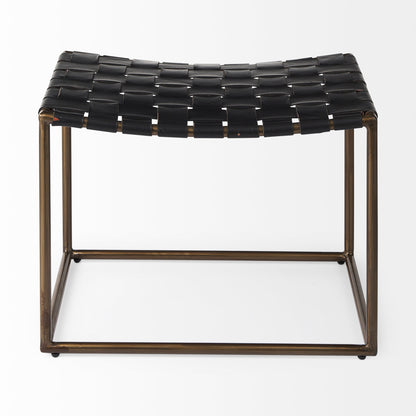 Clarissa Woven Leather Stool