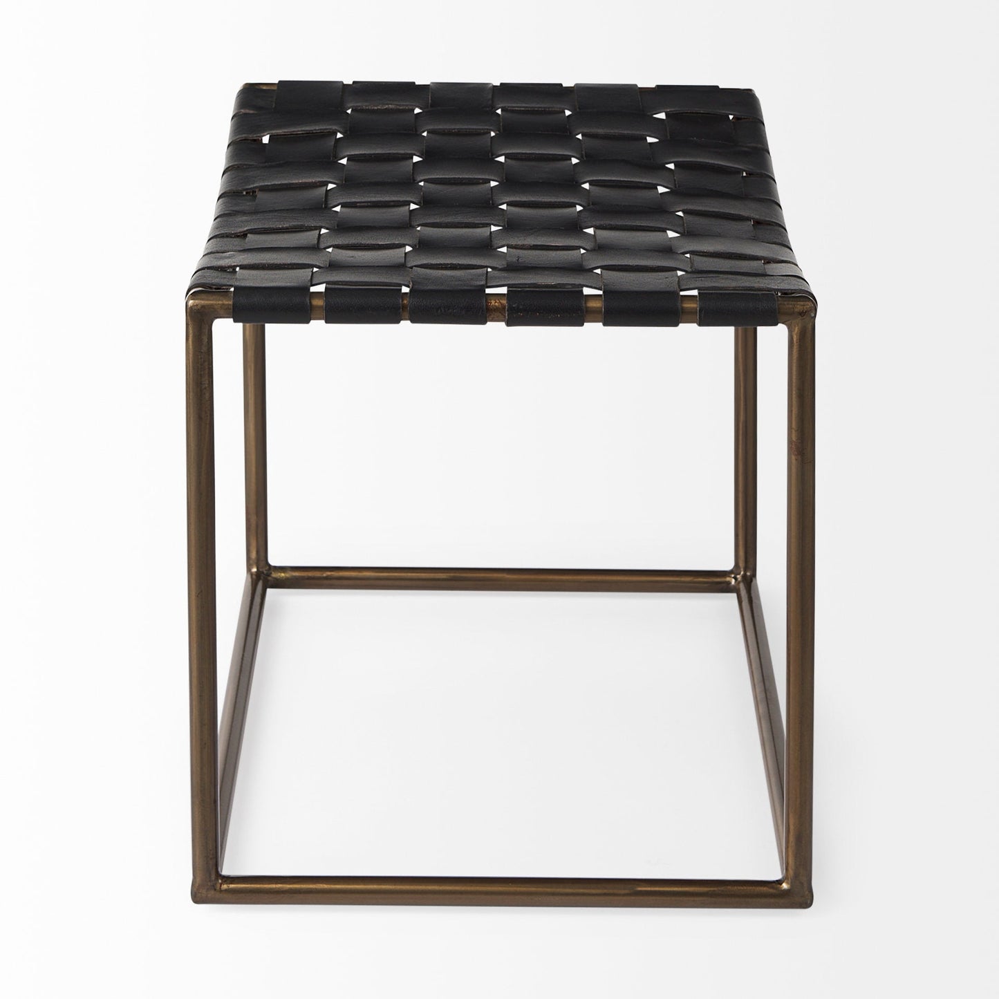 Clarissa Woven Leather Stool