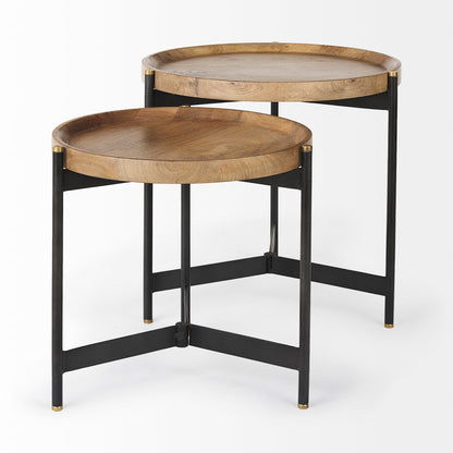 Mercana Marquisa Wood Top Nesting Table (Set of 2)