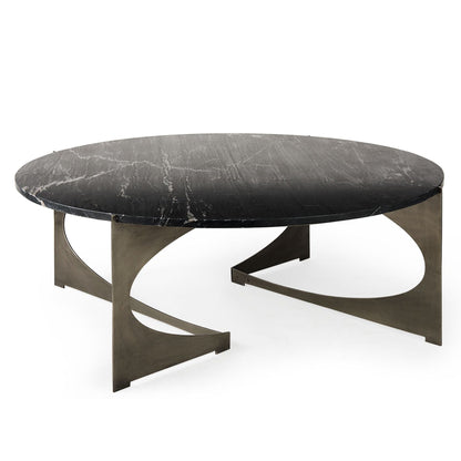 Mercana Reinhold White Marble Top Round Coffee Table