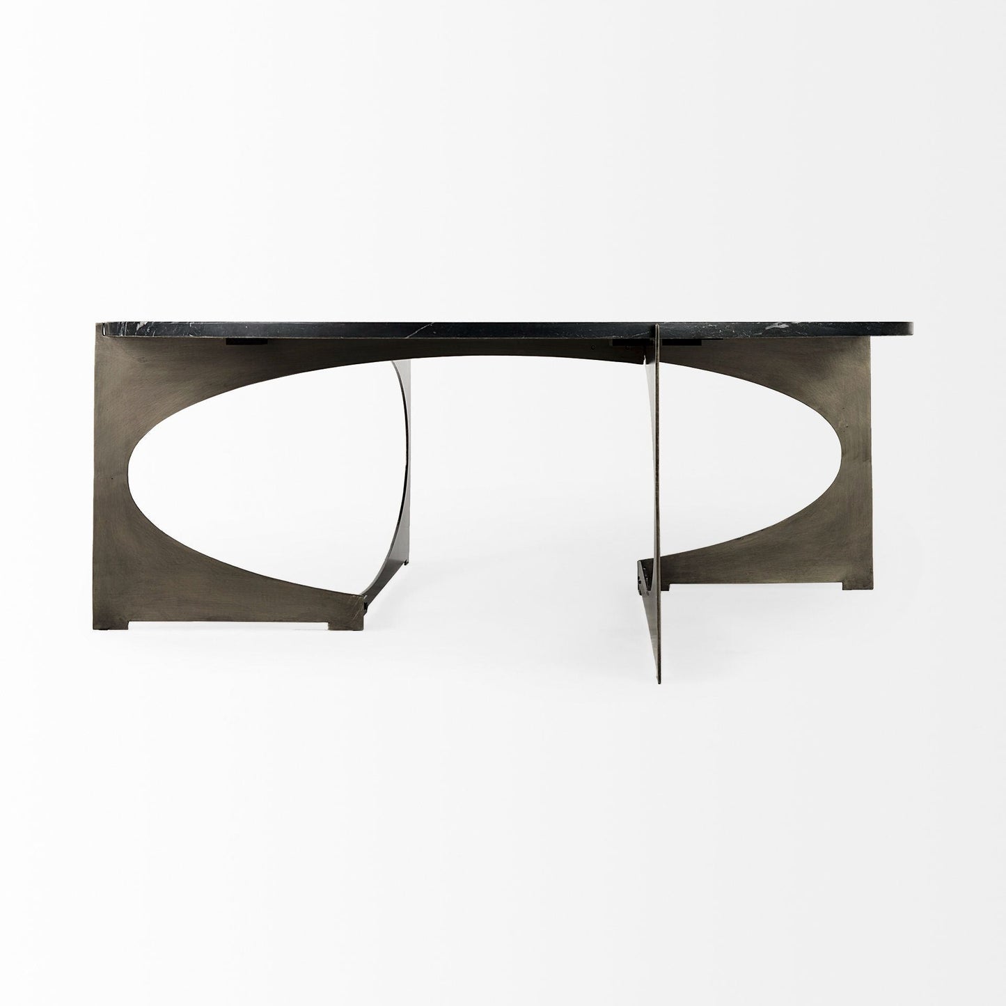 Mercana Reinhold White Marble Top Round Coffee Table