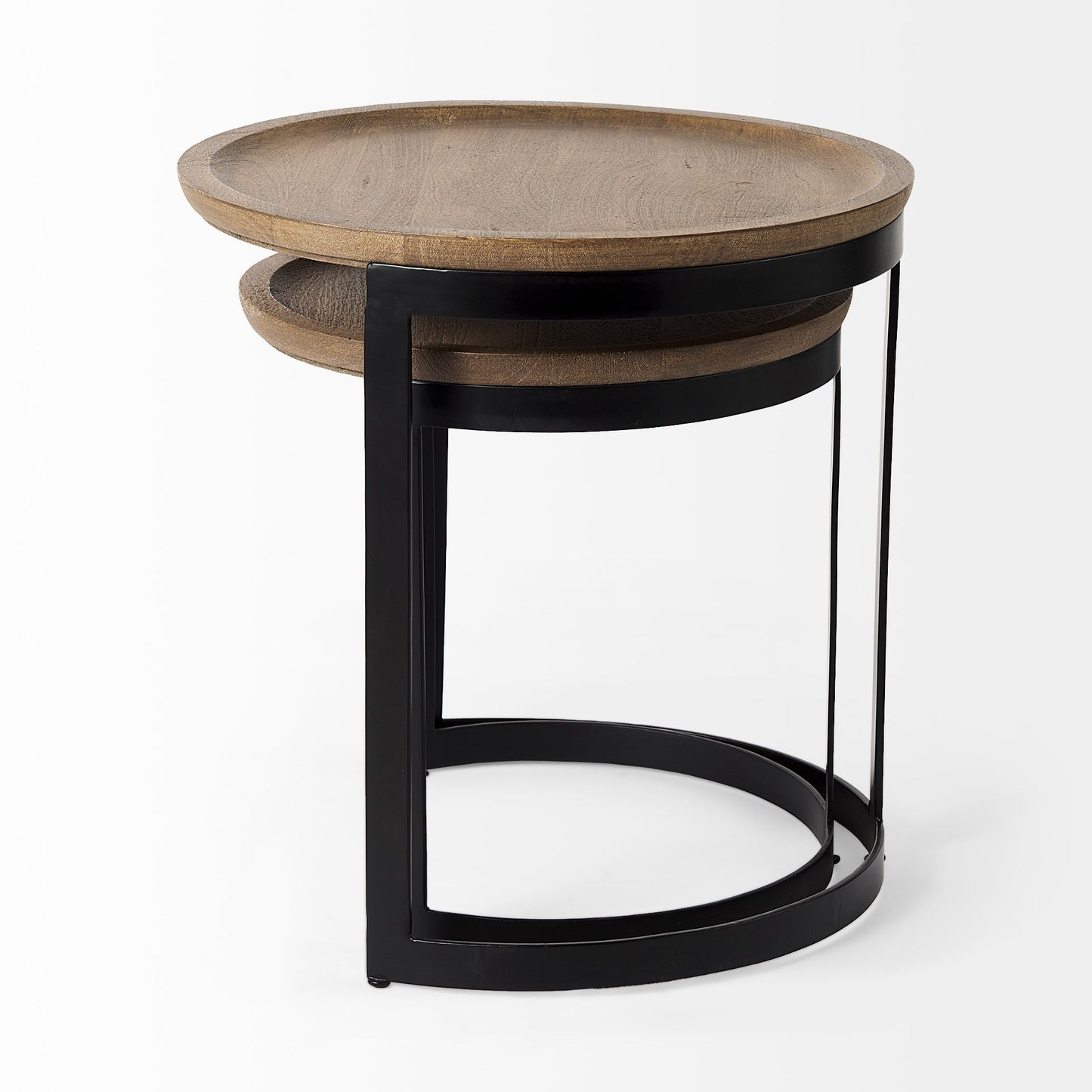 Mercana Aisley Wood Top Nesting Side Table (Set of 2)