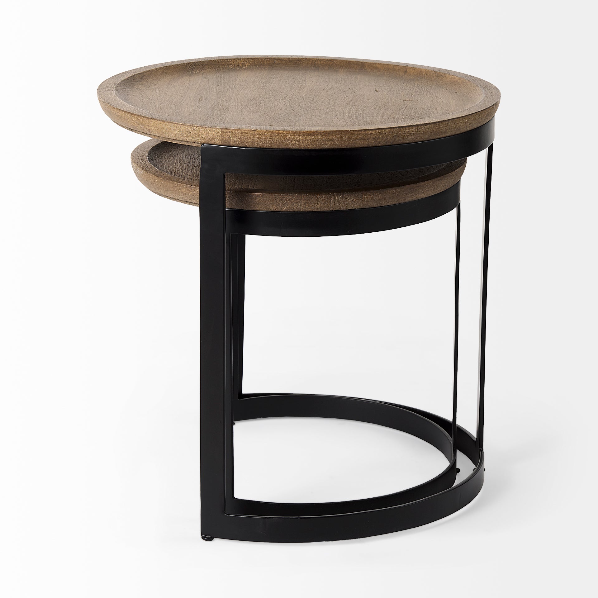 Mercana Aisley Wood Top Nesting Side Table (Set of 2)