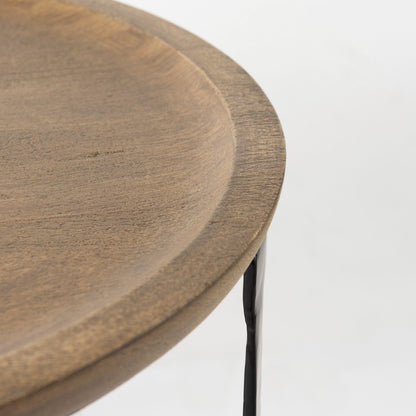 Mercana Aisley Wood Top Nesting Side Table (Set of 2)