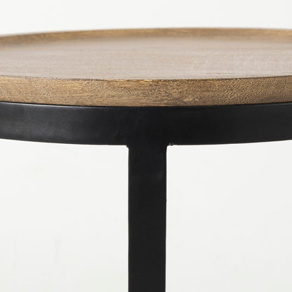 Mercana Aisley Wood Top Nesting Side Table (Set of 2)