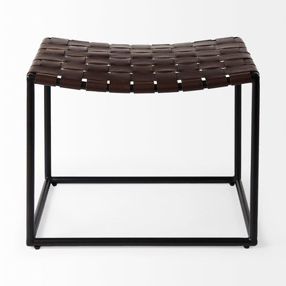 Clarissa Woven Leather Stool