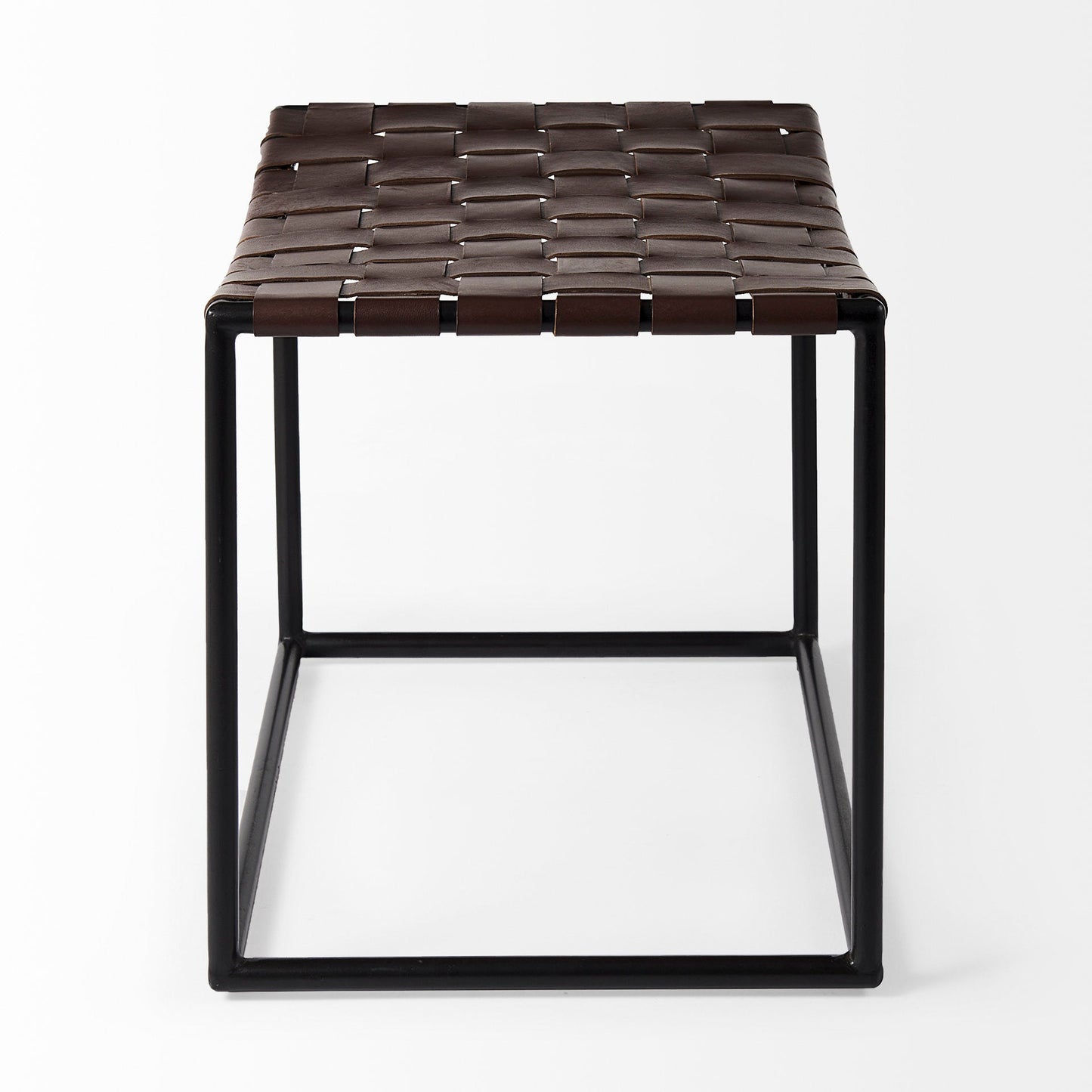 Clarissa Woven Leather Stool