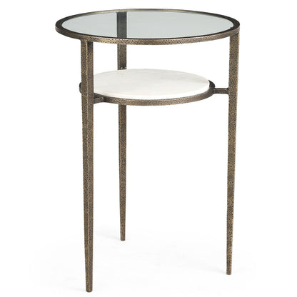 Mercana Felicity Clear Glass Top Round Side Table