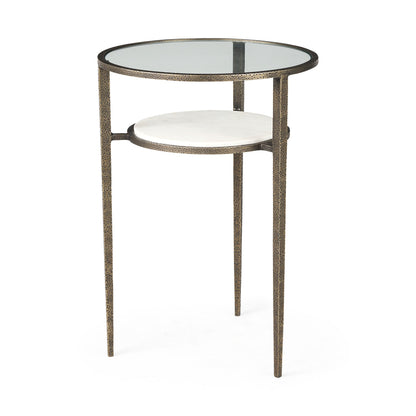 Mercana Felicity Clear Glass Top Round Side Table